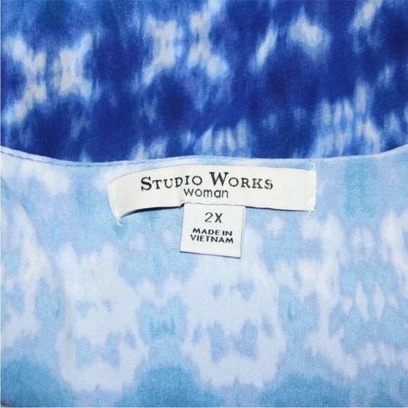 Studio Works Blue Sleeveless Dress Size 2X - Picture 4 of 4